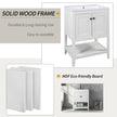24 White Modern Sleek Bathroom Vanity Elegant Ceramic Sink With Solid Wood Frame Open Style Shelf