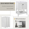 24 White Modern Sleek Bathroom Vanity Elegant Ceramic Sink With Solid Wood Frame Open Style Shelf