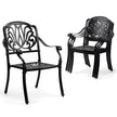 2pcs Black Cast Aluminium Stacking Chair