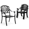 2pcs Black Cast Aluminium Stacking Chair