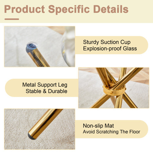 Circular Transparent Glass Dining Table