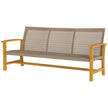 3-Seat Wicker Outdoor Couch Patio Sofa, Acacia Wood Patio Furniture With Steel Seat Armrests, Capacity, Teak