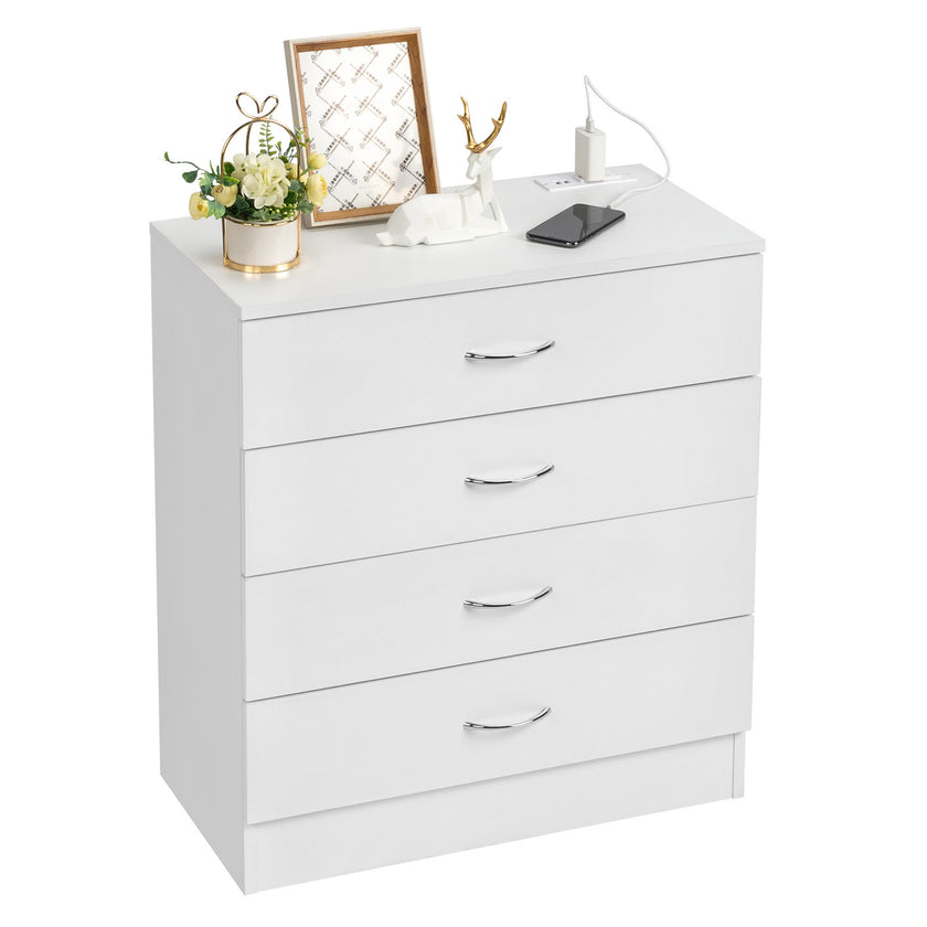 4 Drawers, 2 USB  2 Sockets, Bedside Table