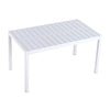 55 Inch White Modern Long Table - Indoor Outdoor Multi-Purpose Dining Table, Patio Table, Garden Table - Lightweight PP Tabletop With Metal Legs For Kitchen, Courtyard, Terrace Gatherings