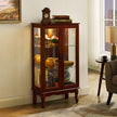 Display Cabinet With Adjustable Shelf And Mirrored Back Panel
