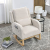 Welike 27.5W Modern Accent High Back Armchair Rocker With Lumbar Pi