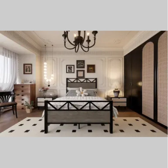 Full Size Bed Fram  Easy Assembly Brown