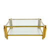 Modern Stainless Steel Coffee Table Set Set Of 3, Double-Layer Clear Tempered Glass Table Top, Coffee Table  Two End Side Table 3-Pieces Sets For Living Room Home Office