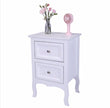 Countryside Style Two-story Bedside Table - White
