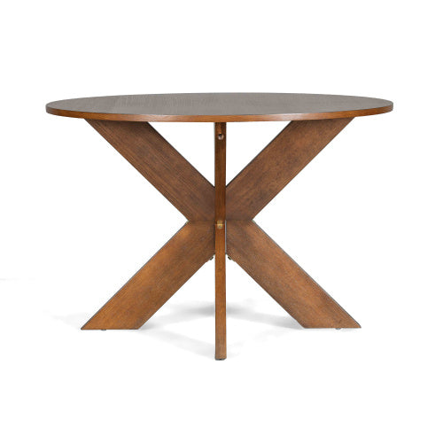 Round Dining Table Modern Farmhouse Kitchen Table, Cherry
