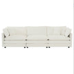 Mid-Century Modern Couch 3-Seater Sofa With 2 Armrest Pillows And 3 Toss Pillows, Couch For Living Room White Chenille