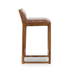 Gavin Mid-Century Modern 25'' Solid Wood Genuine Leather Counter Stool In Tan 31-Inch
