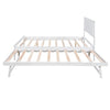 Full-size Platform Bed With Adjustable Rollers, White