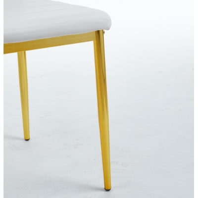 Chair Set Of 4,GOLDEN COLOR LEG,WHITE SEAT