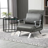 Convertible Sofa Bed 5 Position Folding Sleeper Chair Pillow Steel Frame Dark Grey