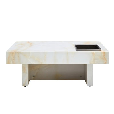 A Modern And Practical Coffee Table With Imitation Marble Patterns, Made Of MDF Material. The Fusion Of Elegance And Natural Fashion 31.4X 31.4X12