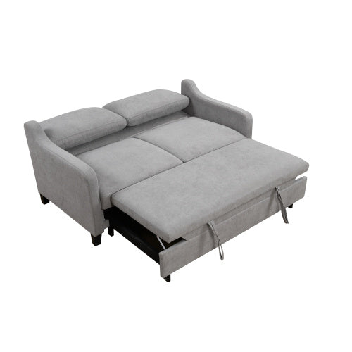 69 Inch 3-in-1 Convertible Queen Sofa Bed, Modern Fabric Love Seat Futon Sofa Sofa With Pull Out Bed, Small Love Seat Lounge Sofa With Reclining Back, Living Room Furniture,