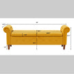 Yellow Multifunctional Storage Rectangular Sofa Stool