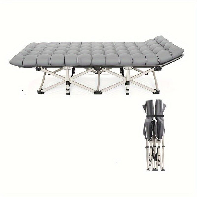 Grey Heavy-duty Folding Camping Bed With Storage Bag Suitable For Travel, Office And RV Travel,Please Note That This Product Is Shipped By Average Shipping Cost