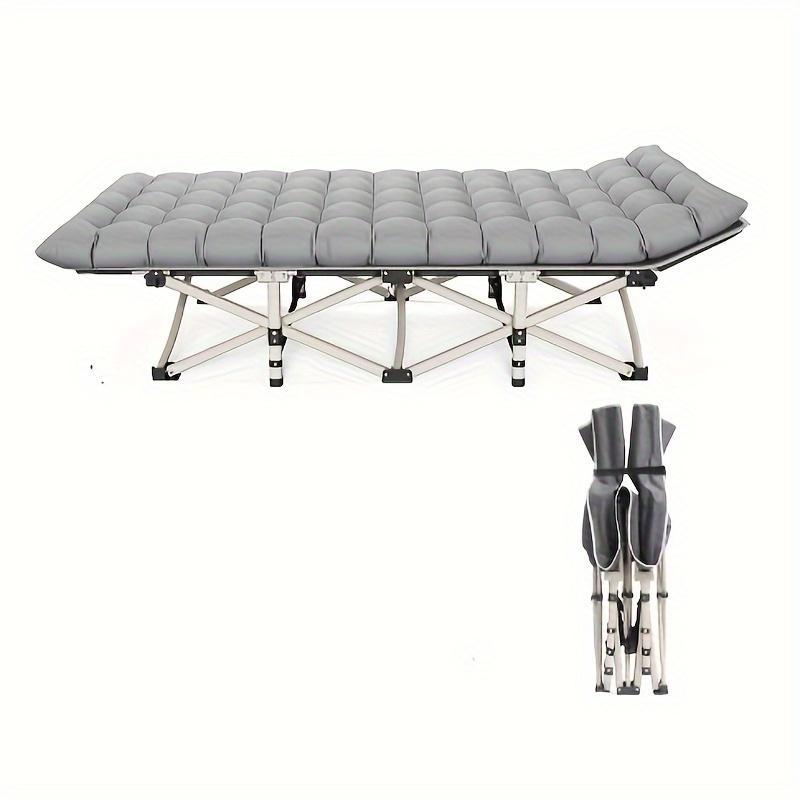 Grey Heavy-duty Folding Camping Bed With Storage Bag Suitable For Travel, Office And RV Travel,Please Note That This Product Is Shipped By Average Shipping Cost
