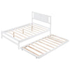 Full-size Platform Bed With Adjustable Rollers, White