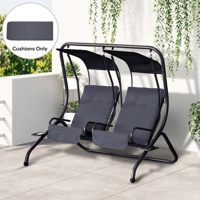84A-052 Series Outdoor Porch Swing Cushions with Seat & Tufted Back