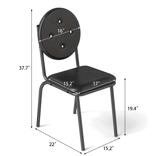 4-piece Bar Stools Faux Leather Dining Chairs With Waterproof Surface And Metal Legs