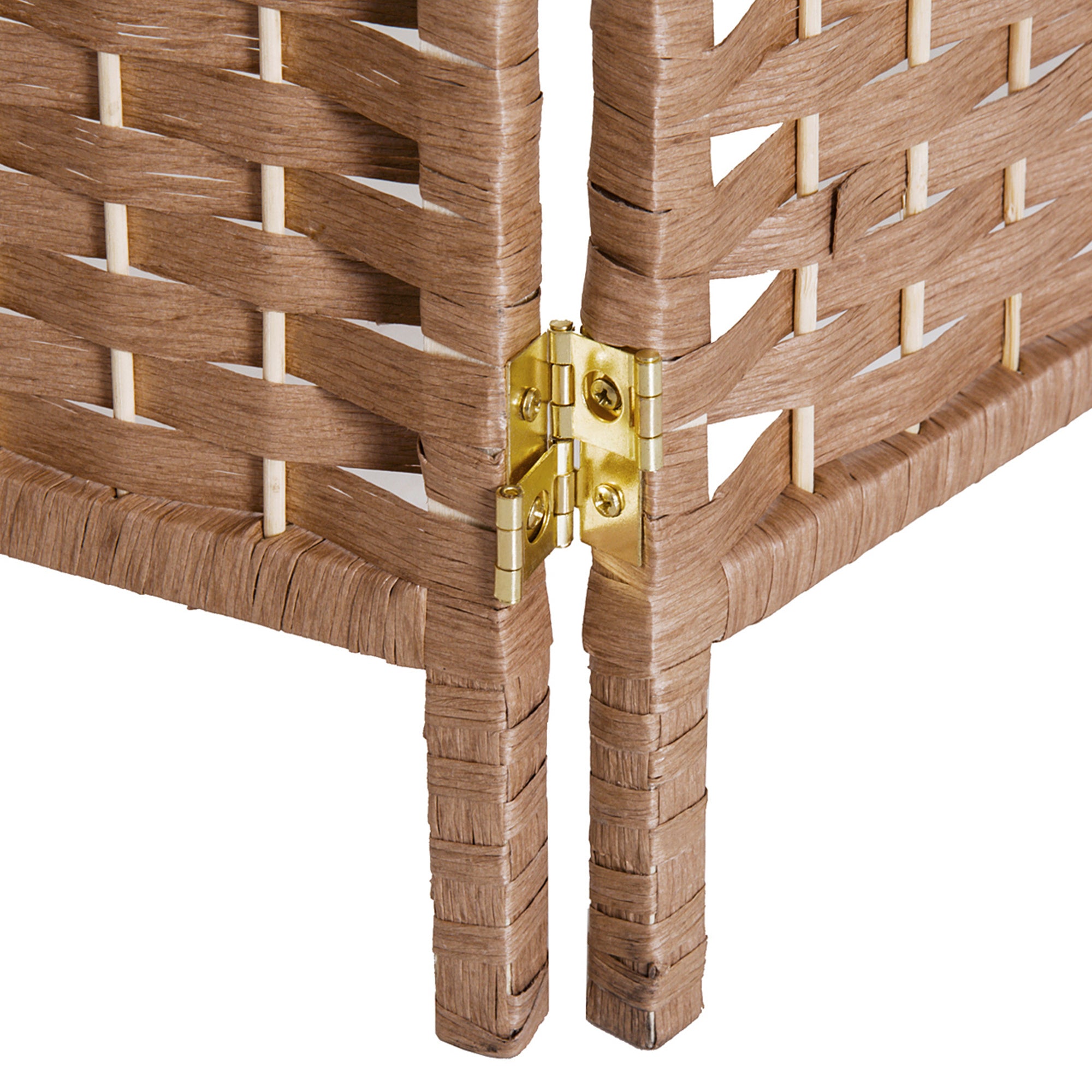 6 Panel Wicker Room Divider 6' Tall Privacy Screen Natural