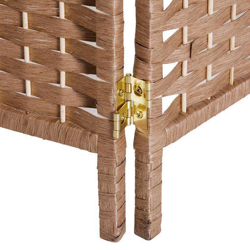 6 Panel Wicker Room Divider 6' Tall Privacy Screen Natural