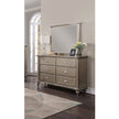 Luxury Antique Silver Champagne Finish Dresser W Mirror Storage Space Drawers Bedroom Furniture