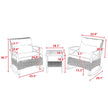 3pcs Rattan Rocking Chair Set Outdoor Leisure Grey