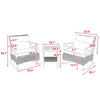 3pcs Rattan Rocking Chair Set Outdoor Leisure Grey