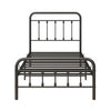 Metal Platform Bed Frame, Victorian Style HeadboardFootboard  Under Bed Storage  No Box Spring Needed Twin Size Black