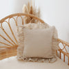Ruffled Pillow Cover With Core Linen Pillow Living Room