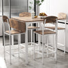 TOPMAX Farmhouse 5pc Counter Height Dining Set With Drop Leaf, White