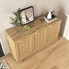 Storage Cabinet With 3 Doors, Wood Sideboard Buffet Storage With Adjustable Shelf, Anti-tip Kit Acce