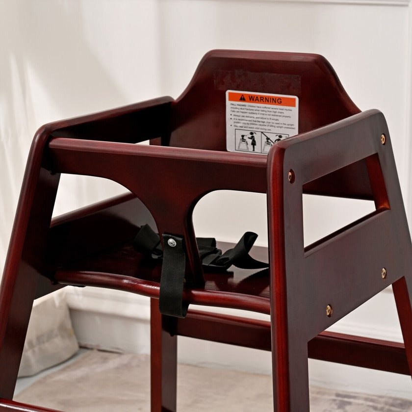 Wooden Double Solid Wood Feeding, Eat & Grow Portable High, Easy To Clean Baby Booster Chair In Maho