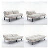 Cream Convertible Folding Modern Sofa Bed