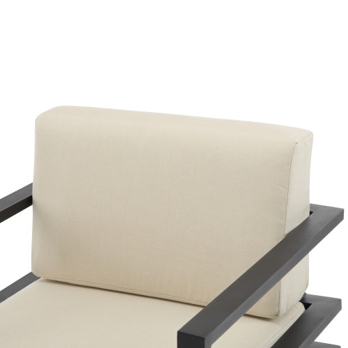 27.7 Modern Outdoor Lounge Chair With Aluminum Frame, Weather-Resistant Cushions, Sleek Design, Perfect For Patio, Garden, Or Balcony