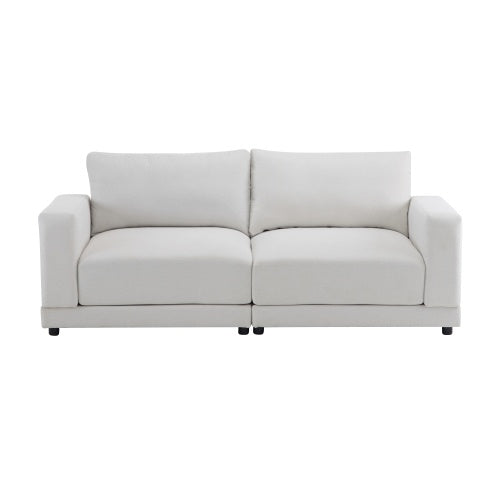 81 Modern Square Arm Sofa With Soft Velvet Upholstery, Deep Cushions, And Sturdy Legs In Navy Blue For Living Room Or Bedroom