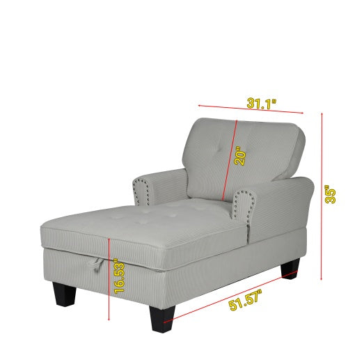 Chaise Lounge Indoor Sleeper Sofa Bed Chair Upholstered Lounge Chair For Bedroom Living Room With Rivets