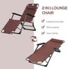 Lounging Relaxation  Folding Lounger With Metal Frame, Adjustable Footrest  Head Pillow