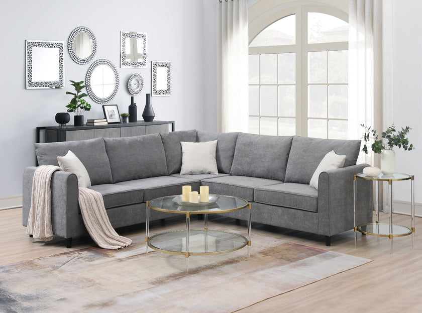 New 91 91  Modern L-Shape Sectional Sofa  Upholstered Living Room Couch