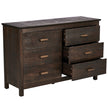 Brown MDF Veneer 120x40x80 Double-row Six-drawer Chest Of Drawers