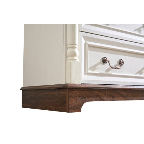 7 Drawer Dresser Chest For Bedroom With Wooden Base And Riser Trim, Wooden Rustic Rustic Chest Of Drawers, Storage Dresser For Bedroom, Living Room