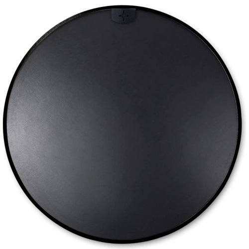 32 Inch Black Metal Framed Round Bathrrom Mirror For Wall.