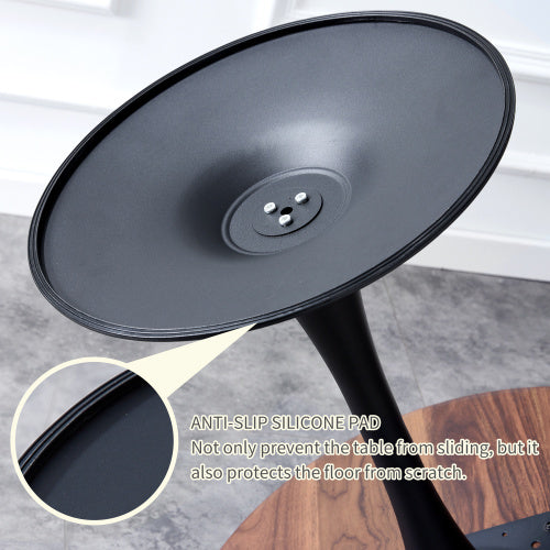 TULIP DINING TABLE ,Dia. 106cm ROUND, Nature Wood, GOLEN LEG 1pc Per Ctn