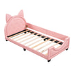 Twin Size Upholstered Daybed With Carton Ears Shaped Headboard