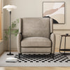 Oversized Textured Fabric Pushback Recliner Dark Beige And Dark Brown