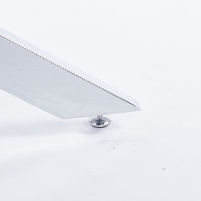 Chrome Dining Table With Cross Metal Leg And Glass,Modern Space Saving Kitchen Table For Living Room,120x120x75cm Square Glass